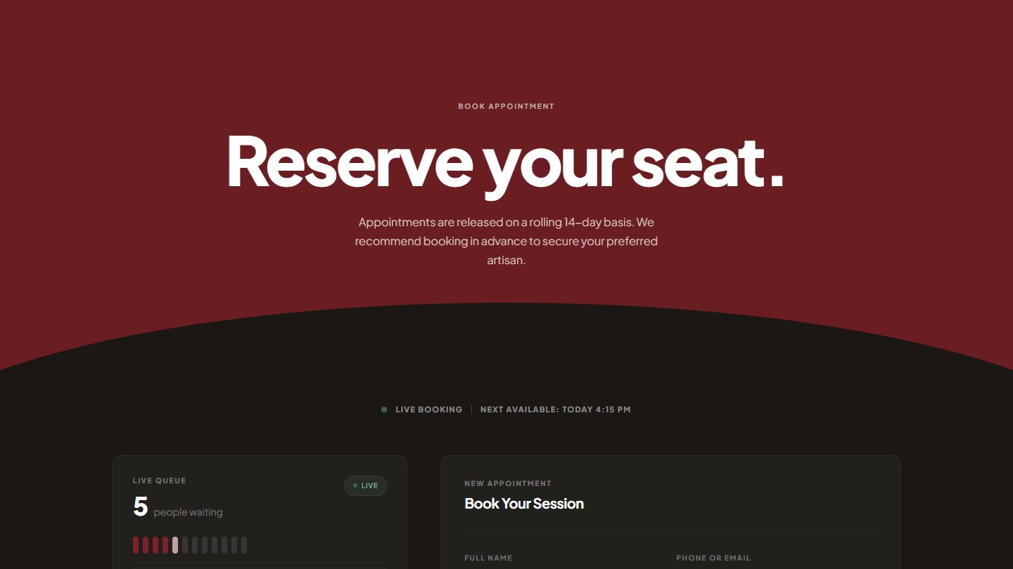 Live queue and appointment booking form