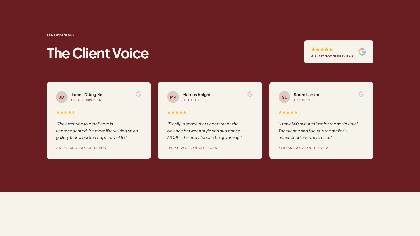 Client reviews section
