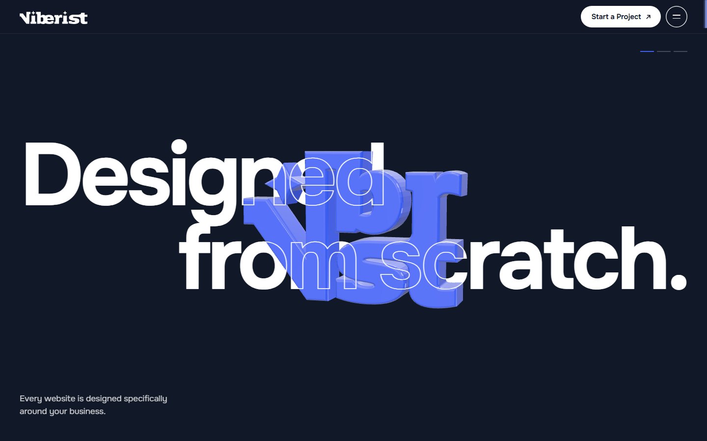 Pinned promise section with the 3D monogram